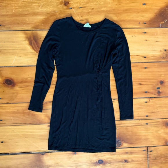 Loft Long-Sleeved Sweater Dress with Ruched Waist - Picture 1 of 3